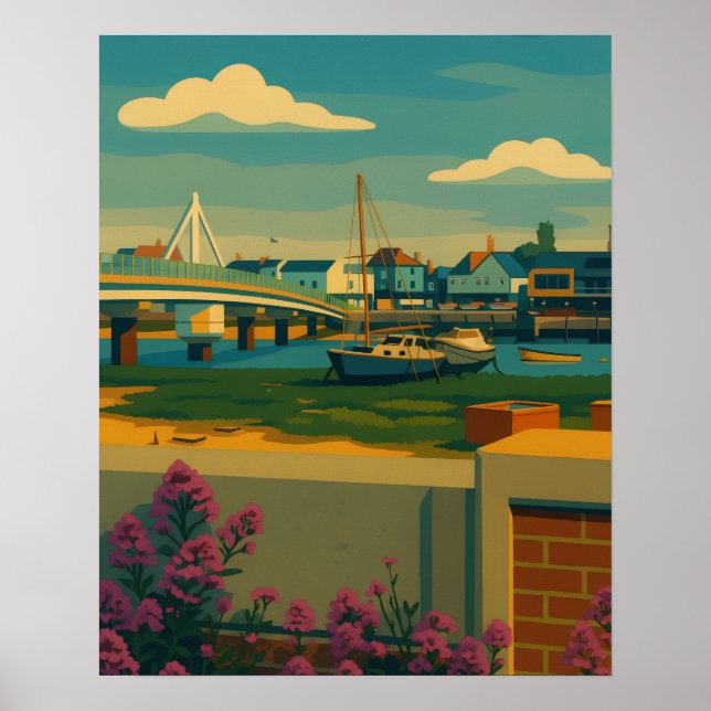Shoreham Serenity - Riverside Townscape Poster (Framsidan)