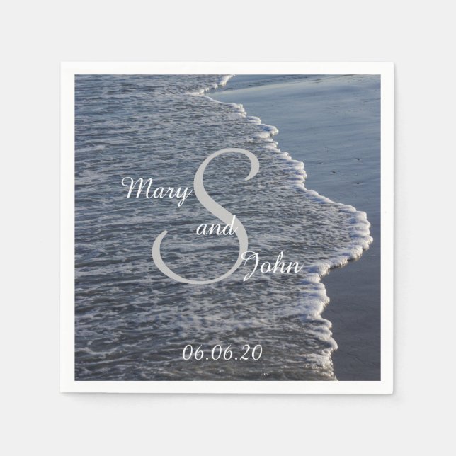 Shoreline Beauty Bröllop Pappersservett (Framsidan)