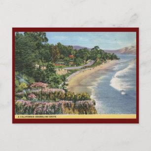 Shoreline Drive, California Vintage Vykort