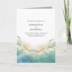 Shoreline-mallar för Beach Wedding-program Program