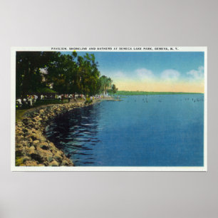 Shoreline, paviljong och simmare poster