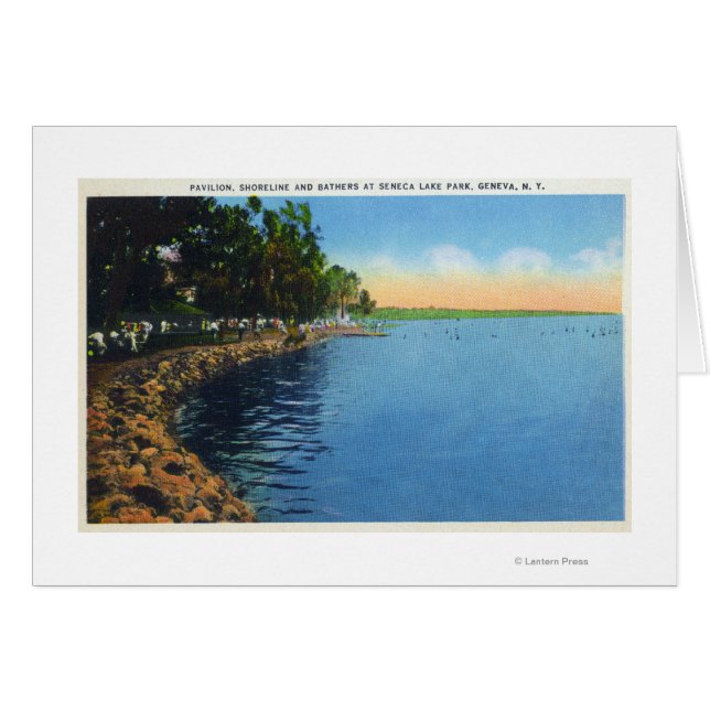 Shoreline View of Seneca Sjö Park Pavilion Hälsningskort (Framsidan Horizontal)