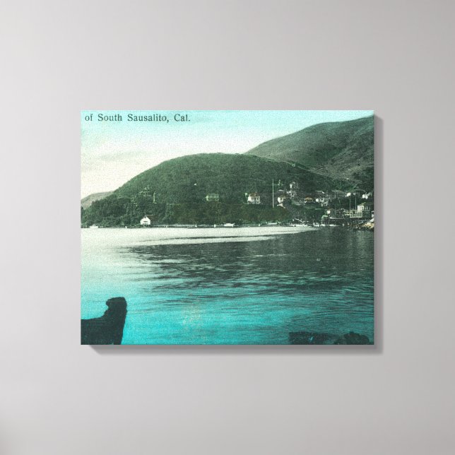 Shoreline View of South Sausalito Sausalito, CA Canvastryck (Framsida)