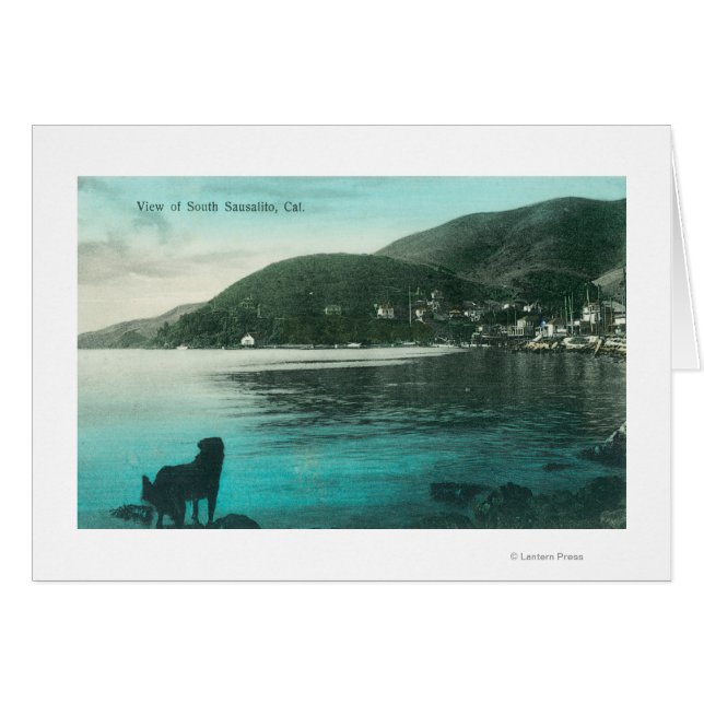 Shoreline View of South Sausalito Sausalito, CA Hälsningskort (Framsidan Horizontal)
