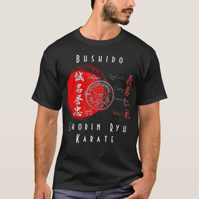 Shorin Ryu Karate Bushido Values Budo T-Shirt (Framsida)
