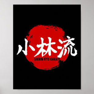 Shorin Ryu Karate Kanji Japan Flagga Martial Art Poster