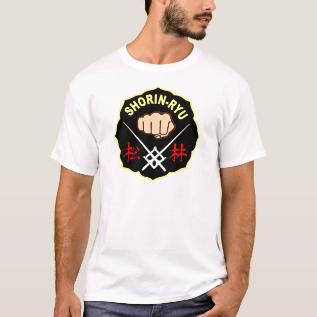 SHORIN RYU KARATE PATCH SYMBOL KANJI T-SHIRT (Framsida)