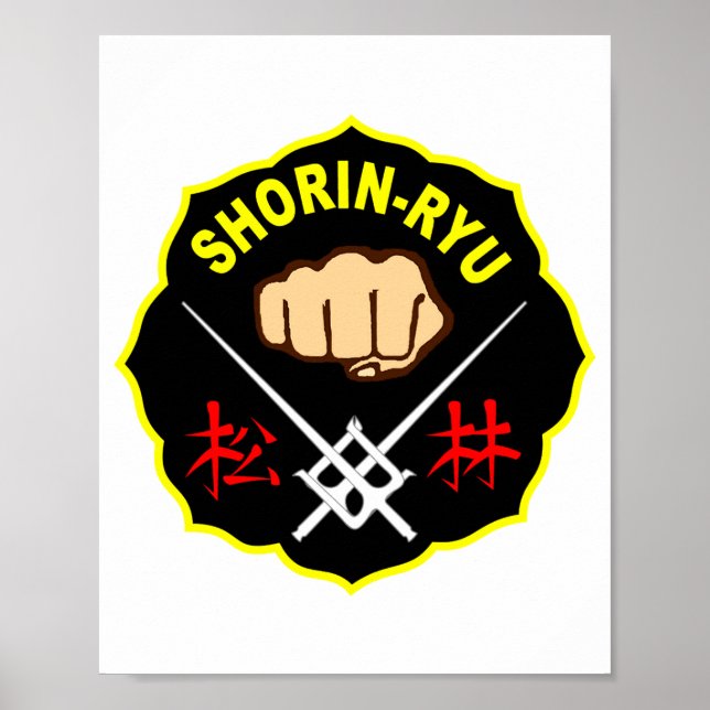 Shorin Ryu Matsubayashi Style Karate Kanji Fram T Poster (Framsidan)