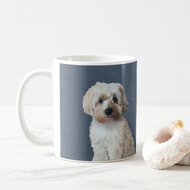 Shorkie hund pet porträtt kaffemugg (Med munk)