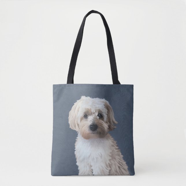 Shorkie hund pet porträtt tote bag tygkasse (Framsida)