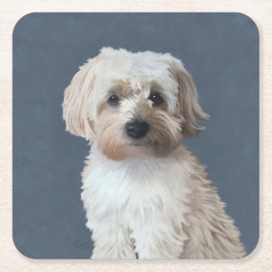 Shorkie hund pet porträtt underlägg papper kvadrat