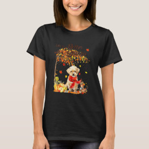 Shorkie Lönn Träd Tacksgiving Dag Söt Hund Höst T Shirt