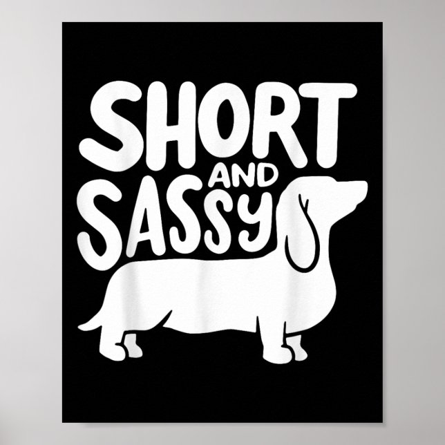 Short And Sy Funny Daschund Dog Lover Quote  Poster (Framsidan)