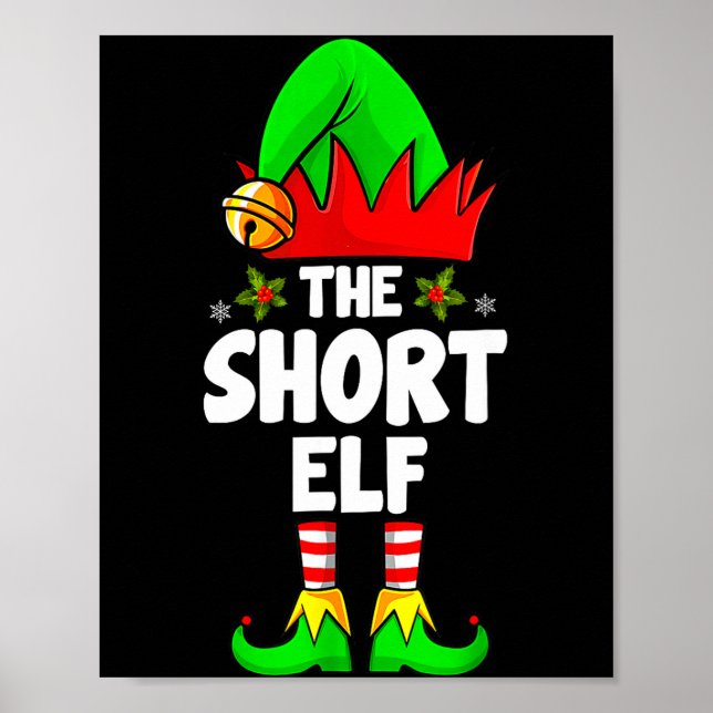 Short Elf Family Matching Group Christmas Pajamas  Poster (Framsidan)