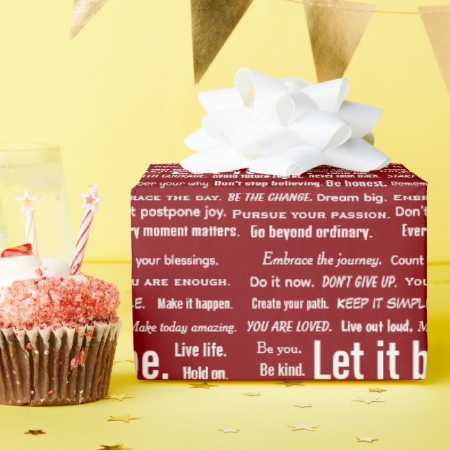 Short Inspirational Quotes On Red Presentpapper (Födelsedagsfest)