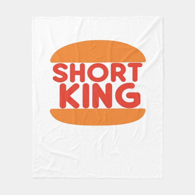 Short King Funny Minimal Design Fleecefilt (Framsidan)
