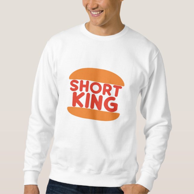 Short King Funny Minimal Design Lång Ärmad Tröja (Framsida)