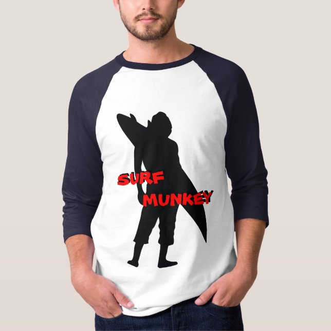 Shortboarder Silhouettedesign Tee Shirt (Framsida)