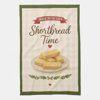 Shortbread Time Christmas Tea Towel — Deep Green Kökshandduk