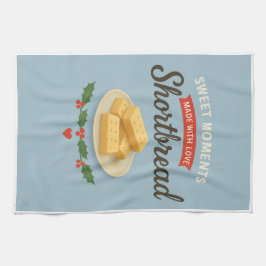 Shortbread Time Christmas Tea Towel — Powder Blue Kökshandduk