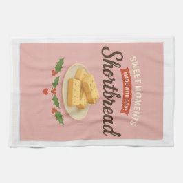 Shortbread Time Christmas Tea Towel — Soft Pink Kökshandduk