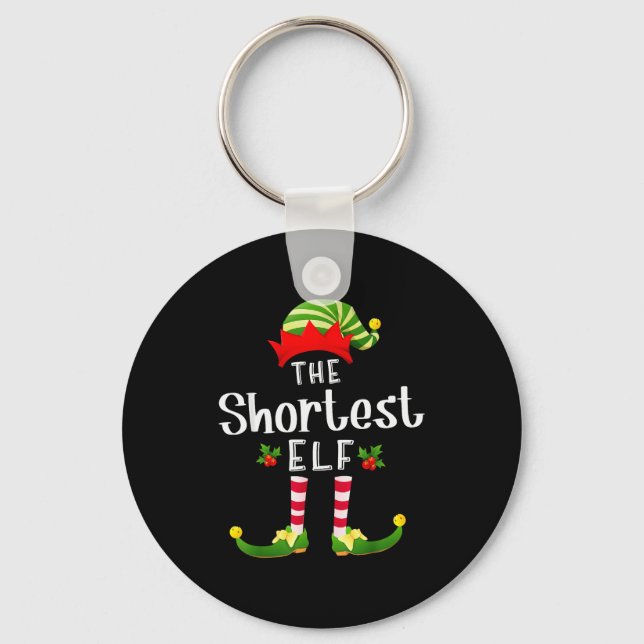 Shortest Christmas Elf Matching Pajama X-mas Party Nyckelring (Framsida)