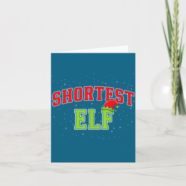 Shortest Elf Christmas Family Matching Group Xmas  Kort (Framsida)