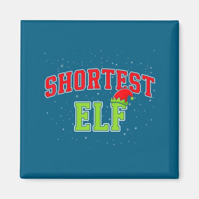 Shortest Elf Christmas Family Matching Group Xmas  Magnet (Framsidan)