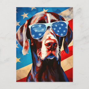 Shorthated Pointer 4:e juli Independence day Vykort