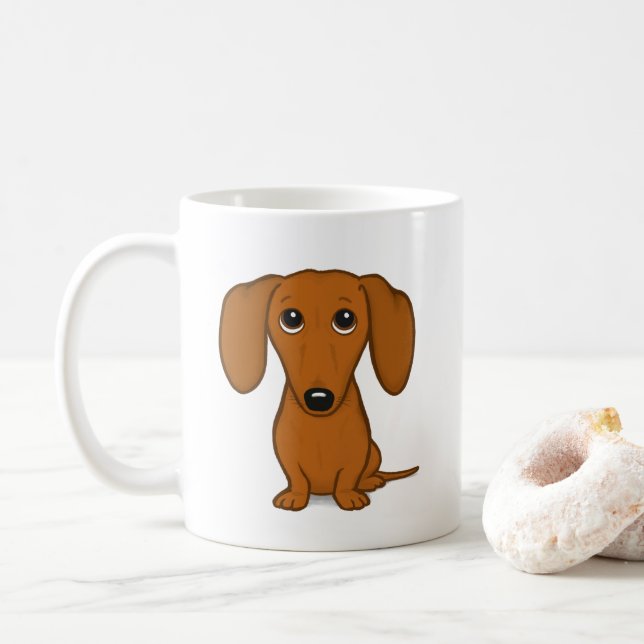 Shorthred Red Dachshund | Cute Wiener Hund Kaffemugg (Med munk)