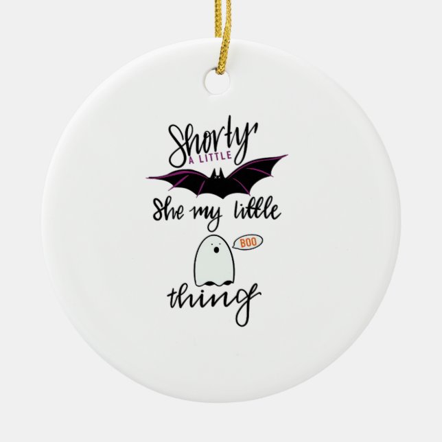 Shorty Batty Funny Retro Julgransprydnad Keramik (Framsidan)