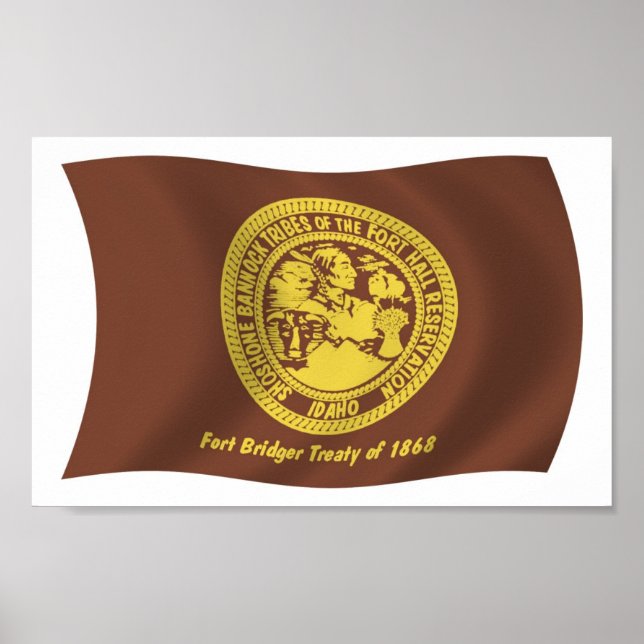 Shoshone Bannock Stammar Flagga Postertryck Poster (Framsidan)