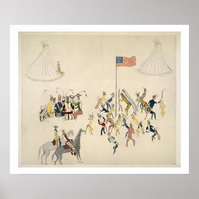 Shoshone-dans deltog endast i manar (pigmen) poster (Framsidan)
