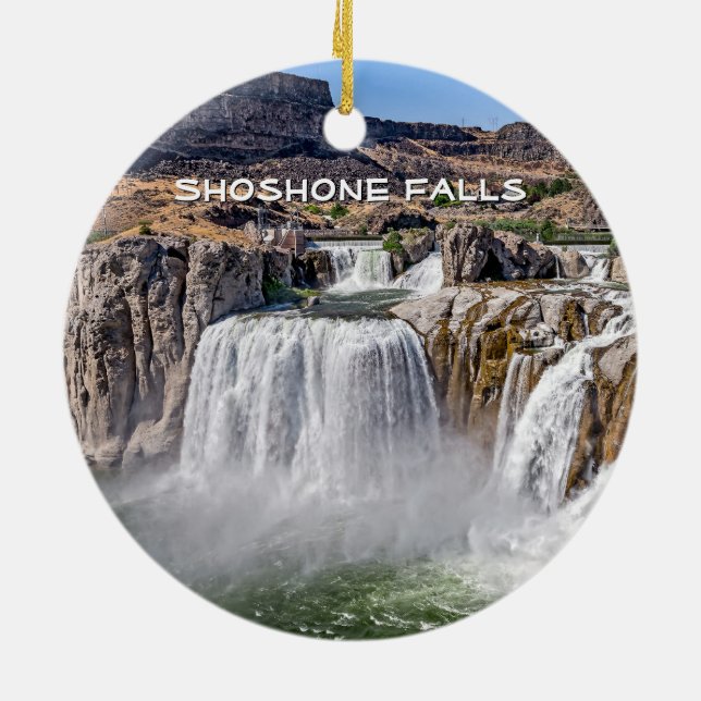 Shoshone Falls, ID Julgransprydnad Keramik (Baksidan)