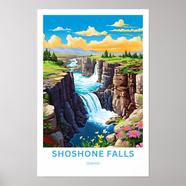 Shoshone Falls Idaho Travel Skriv ut Poster (Framsidan)