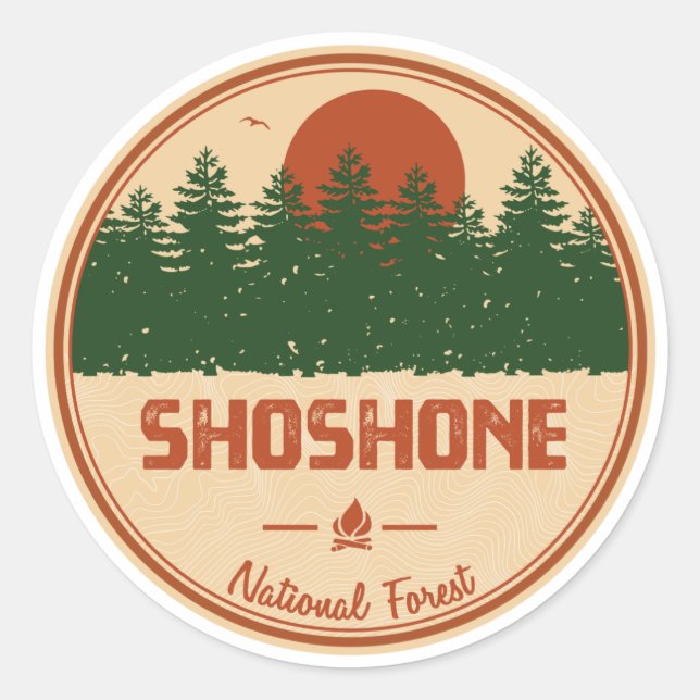 Shoshone National Forest Runt Klistermärke (Framsida)