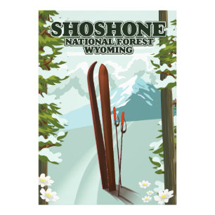 Shoshone National Forest Ski-reseaffisch Fototryck