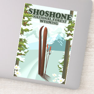 Shoshone National Forest Ski-reseaffisch Klistermärken