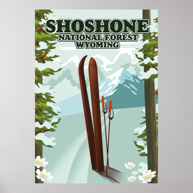 Shoshone National Forest Ski-reseaffisch Poster (Framsidan)
