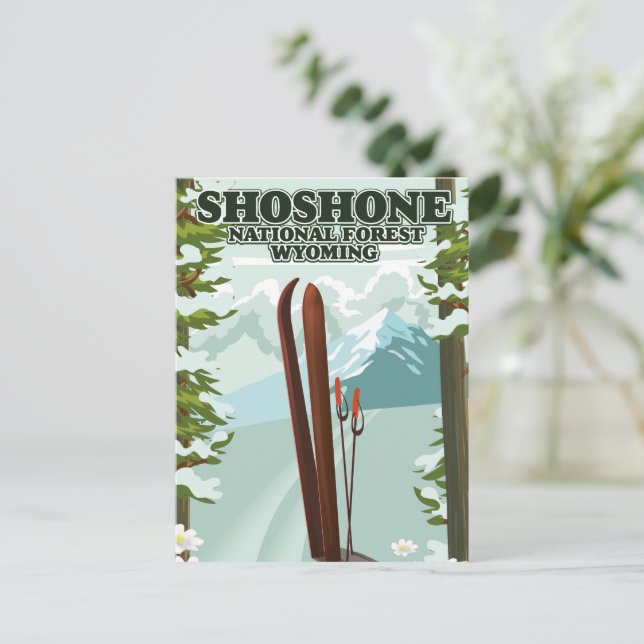 Shoshone National Forest Ski-reseaffisch Vykort (Stående Fram)