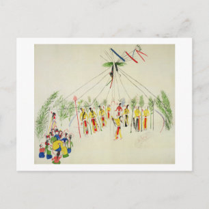 Shoshone Sol Dance (pigment på mulin) Vykort