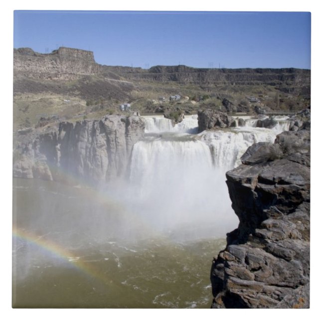 Shoshonefallen på Snake River i Twin Falls, Kakelplatta (Framsidan)