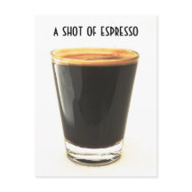 Shot av Espresso Glass-vykort