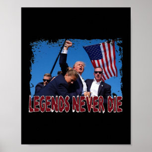 Shot Fist Pumped 2024 Pray for Trump Legends Aldri Poster