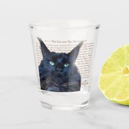 Shot glass - svart Maine Coon cat