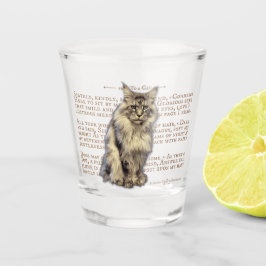 Shot glass - svart silver-tabb av Maine Coon cat