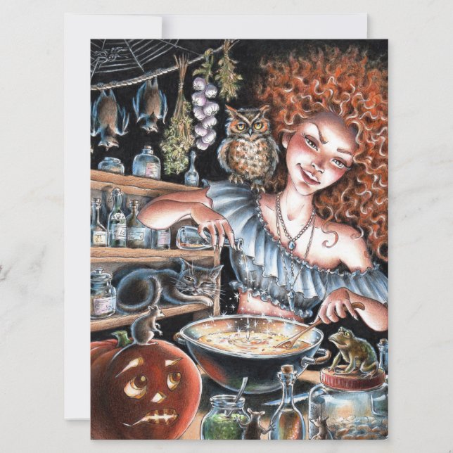 Shot of Magic Witch Kitchen Pumpkin Cat Art Card (Framsida)