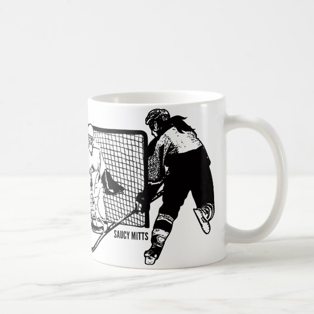 Shot on Net Hockey (hondjur) Kaffemugg (Höger)