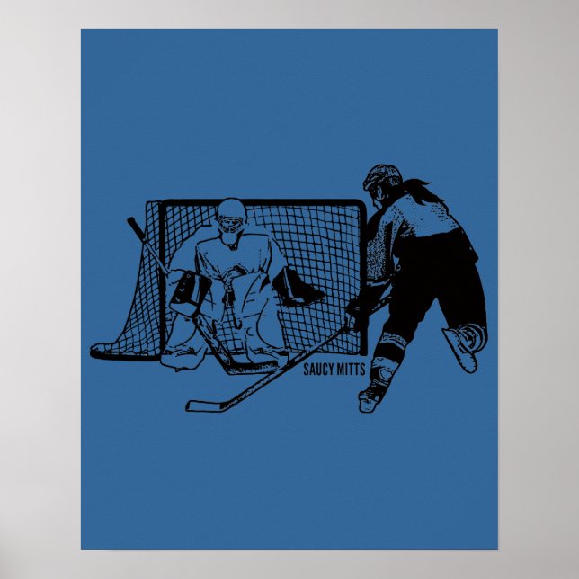 Shot on Net Hockey (hondjur) Poster (Framsidan)