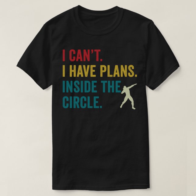 Shot Putt Idrottsman Shot Putter Plans inuti Circl T Shirt (Design framsida)